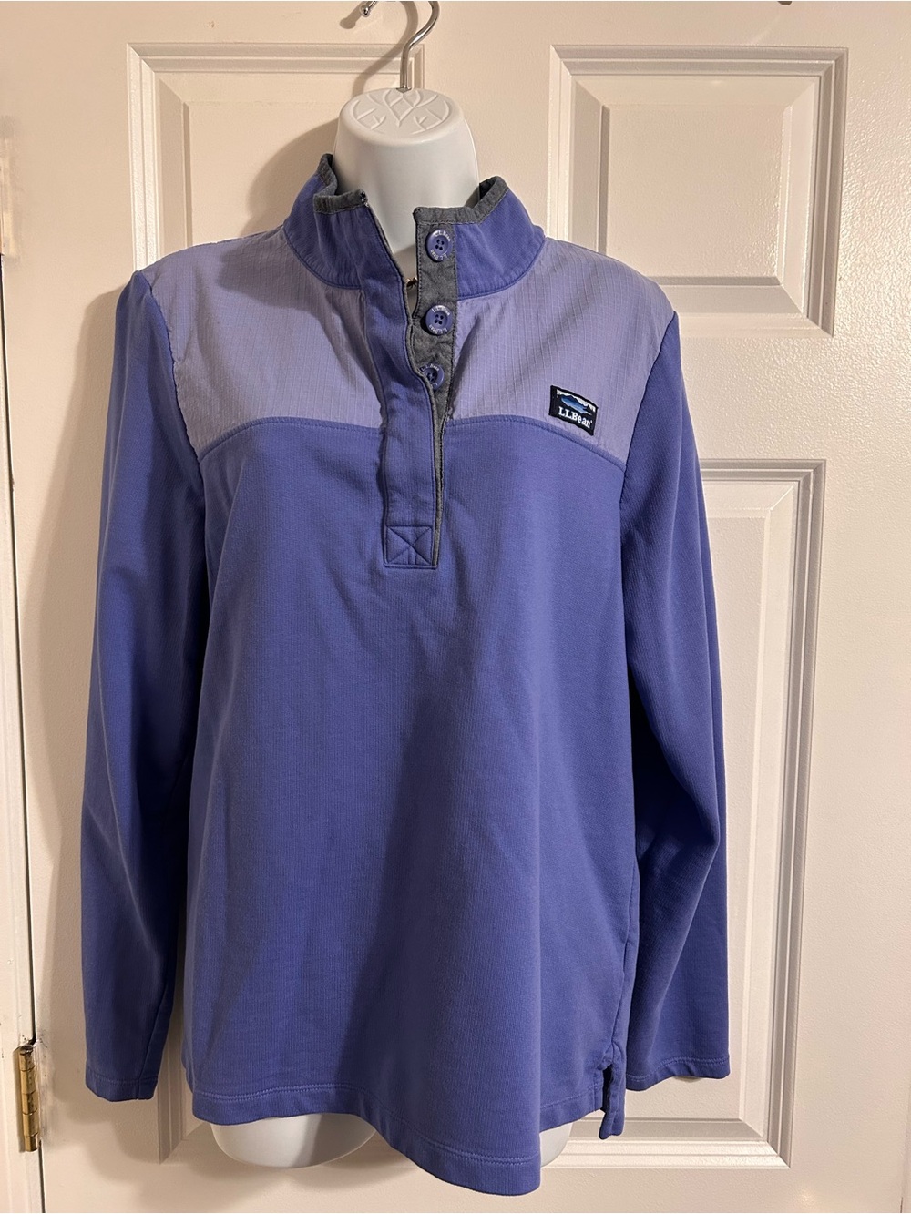 L.L. Bean Two-Tone Purple Pullover Henley